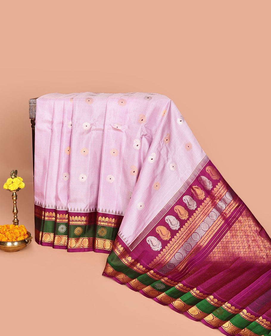 Light Purple Gadwal Silk Saree