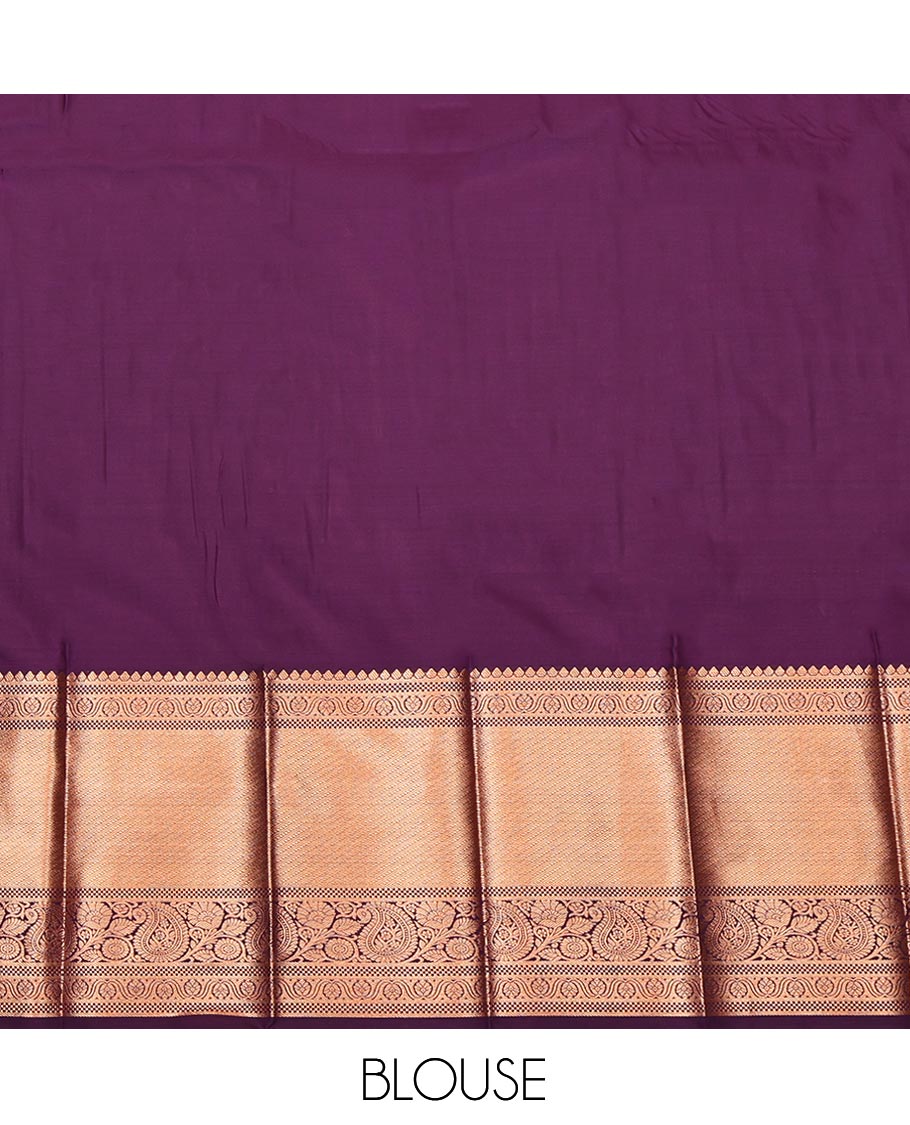Blue Budget Silk Saree, Ornamented with Jacquard Design, Complemented by a Contrast Traditional Zari Border, Jaal Pallu, and Contrast Blouse