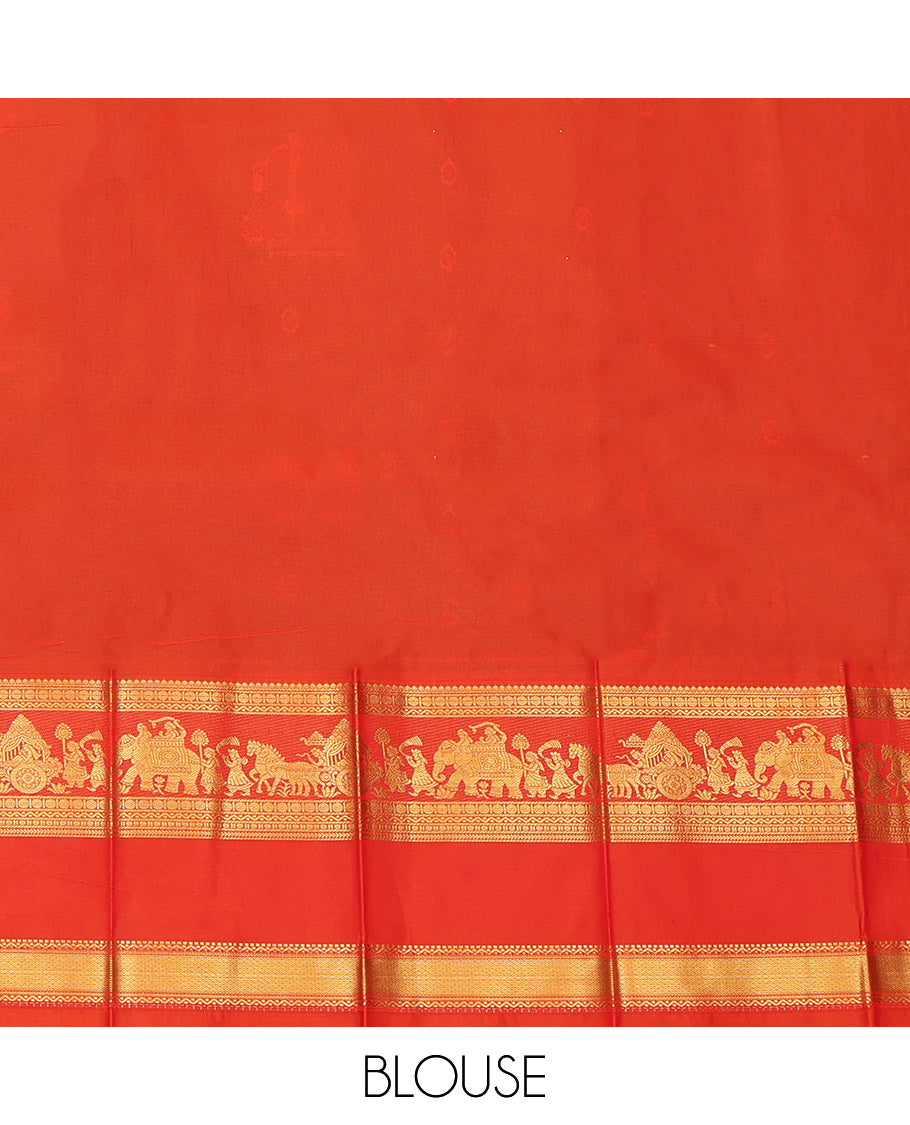 Black Budget Silk Saree, Adorned with Zari Buttas, a Contrast Traditional Wedding Themed Zari Border, a Grand Pallu and a Contrast Blouse