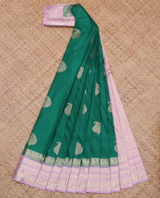 Green Traditional Zari Butta Budget Silk Saree