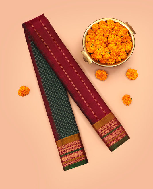 Green Gadwal Cotton Saree