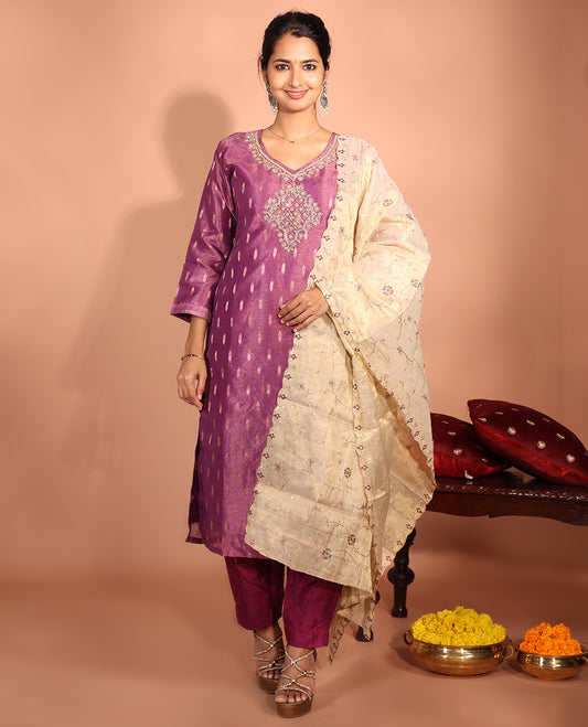 Purple Tissue Readymade Suit