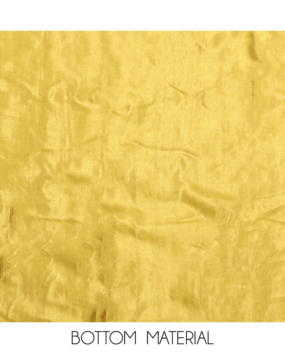 Black material chudidar set, floral print with mirror neck embroidered top, contrast yellow bottom and plain dupatta