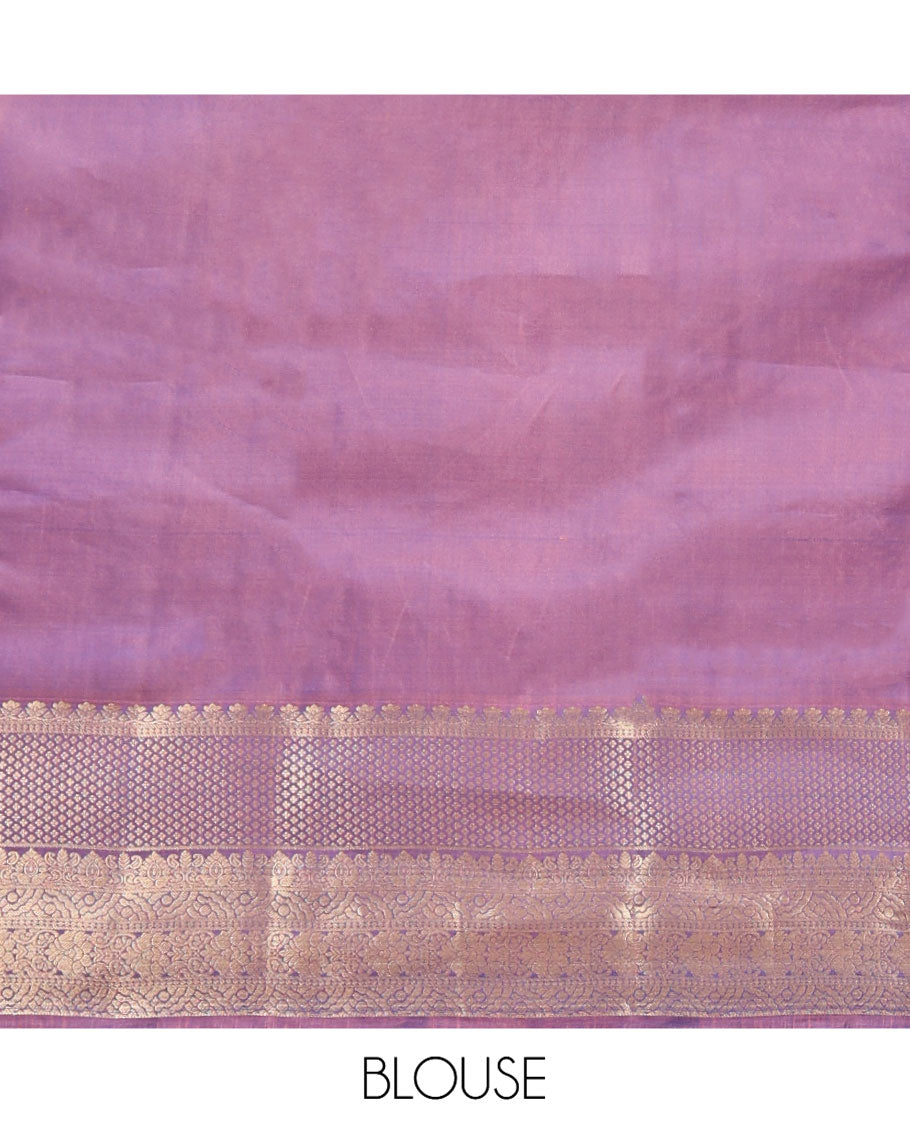 Blue Vasundhara Lite Silk Mix Saree, Finely Crafted with Zari Buttas All Over Its Body, Complemented by Contrast Intricate Zari Design Border, Intricately Designed Pallu, and Paired with a Contrast Blouse