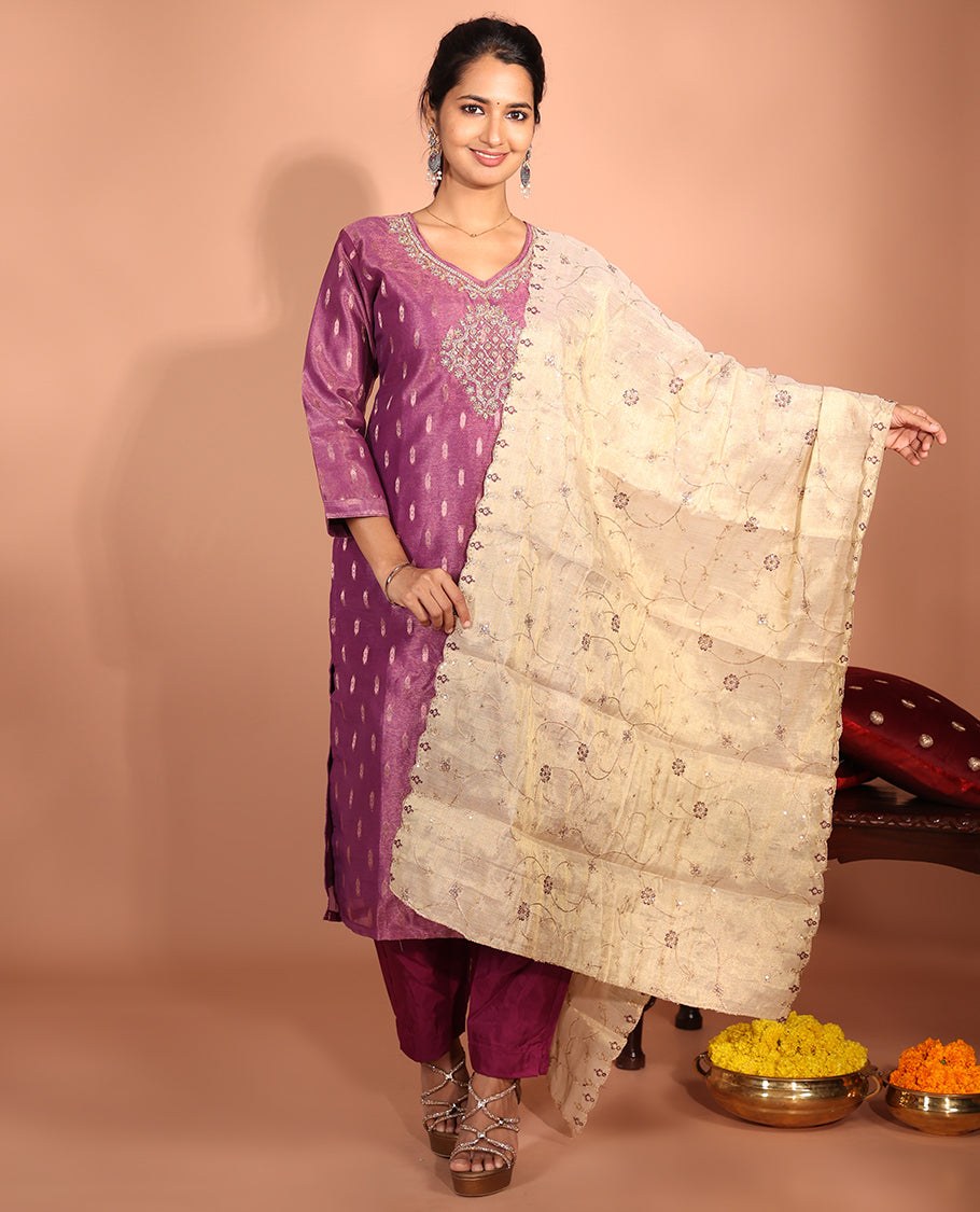 Purple Tissue Readymade Suit