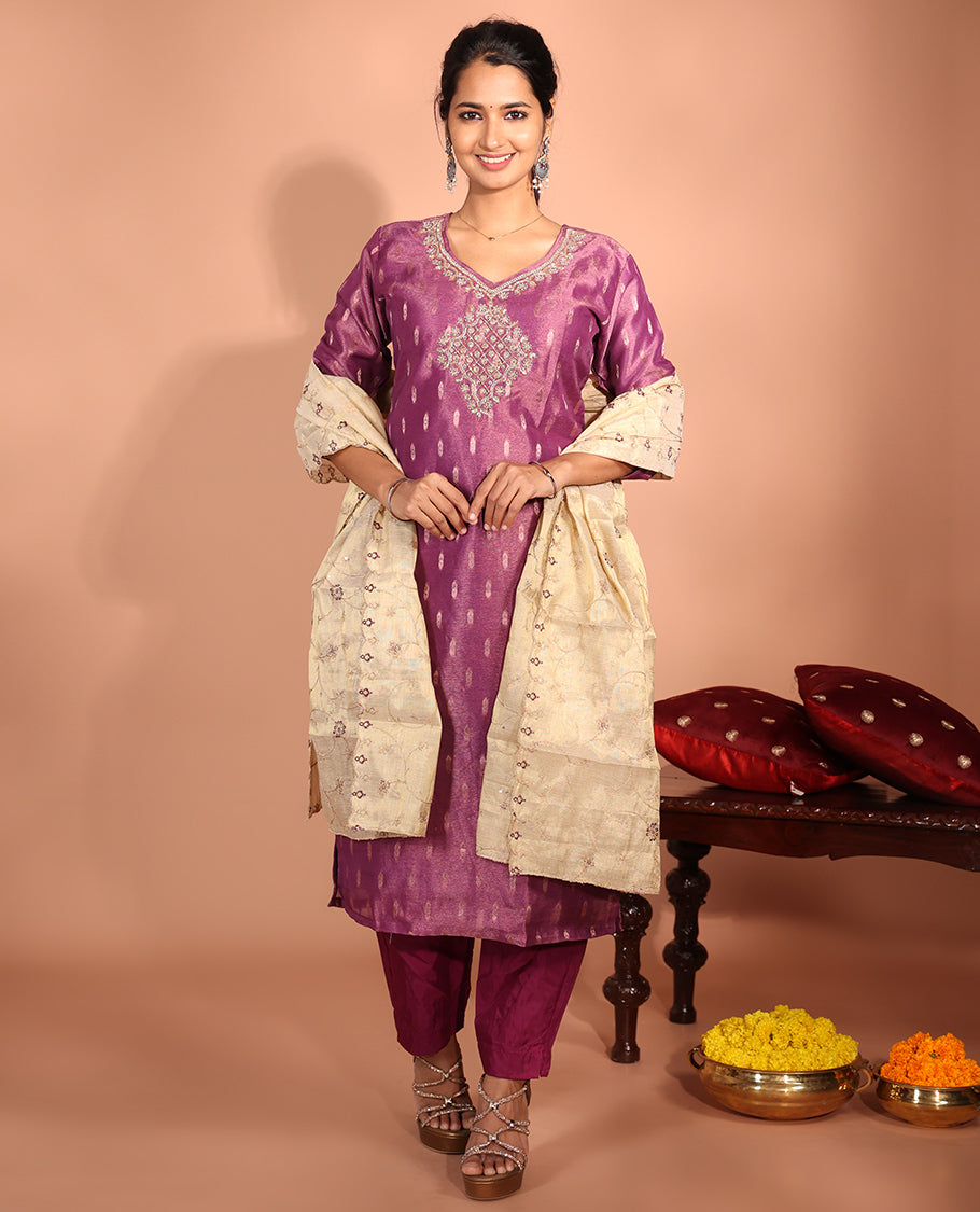 Purple Tissue Readymade Suit