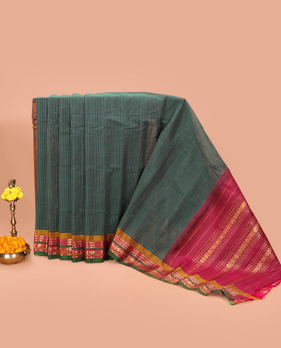 Green Gadwal Cotton Saree