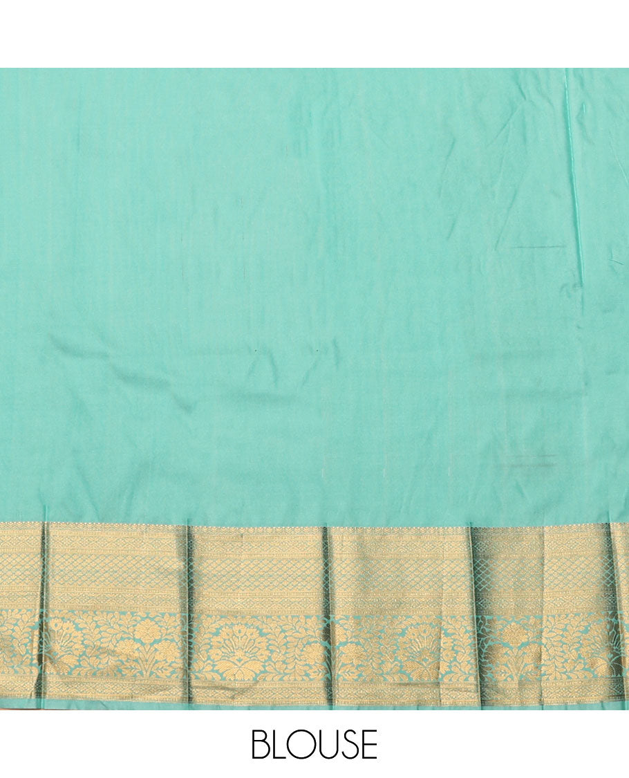 Wine Budget Silk Saree, Showcasing Zari Buttas, Complemented by Contrast Traditional Zari Border,  a Grand Jaal Pallu and a Contrast Blouse