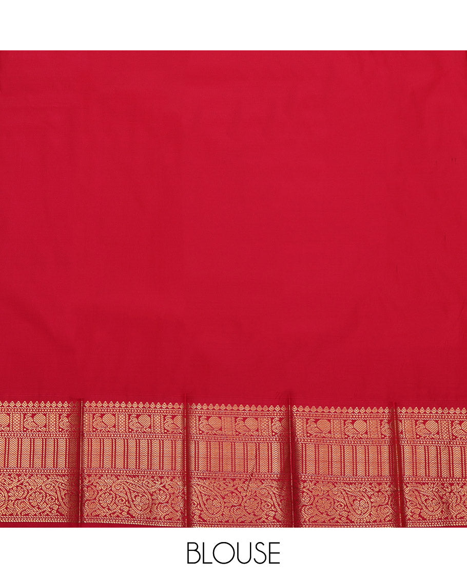 Brown Budget Silk Saree, Highlighted with Paisley Butta Enclosed Checks on Its Body, Complemented by a Contrast Traditional Zari Design Border, Grand Pallu, and Paired with a Contrast Blouse
