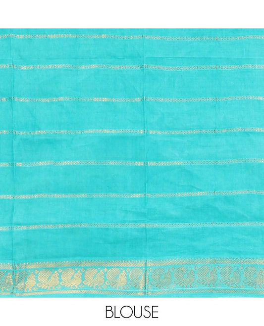 Pink zari striped Sungudi cotton saree, contrast rettai pettu traditional zari border & zari striped pallu