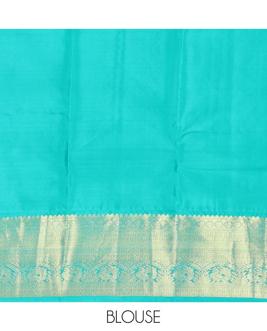 Violet zari buttas Vasundhara silk mix saree, contrast traditional zari design border & pallu of scallop zari patterns