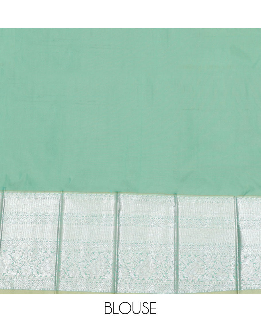 Light Maroon Budget Silk Saree, Bedecked with Buttas All Over Its Body, Complemented by a Contrast Traditional Zari Design Border, Pallu of Intricate Designs, and Paired with a Contrast Blouse