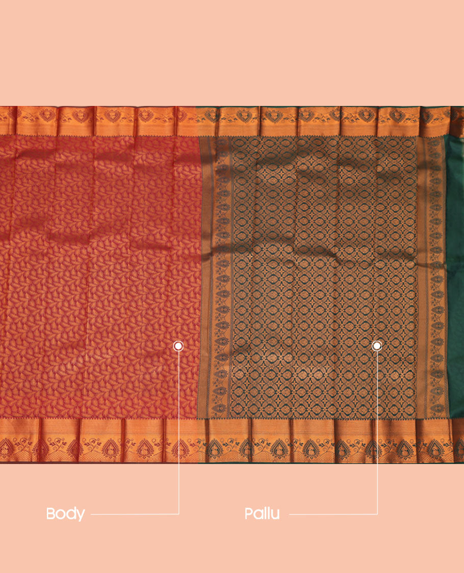 Light Maroon Budget Silk Saree, Elegantly Framed with Jacquard Design, a Contrast Traditional Zari Border, Grand Pallu, and a Contrast Blouse