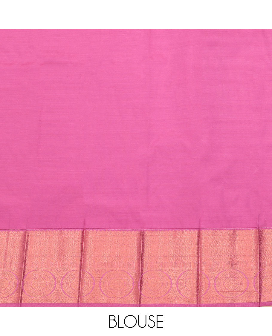 Blue Budget Silk Saree, Decorated with Buttas All Over Its Body, Complemented by a Contrast Traditional Zari Design Border, Pallu of Jaal Designs, and Paired with a Contrast Blouse