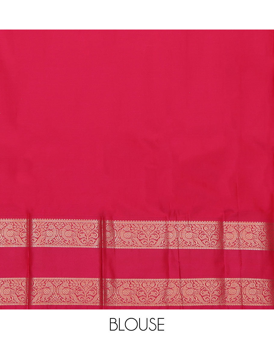 Navy-Peacock Green Checked Budget Silksaree Features Elephant Motifs, Contrast Rettaipettu Border, Contrast Blouse