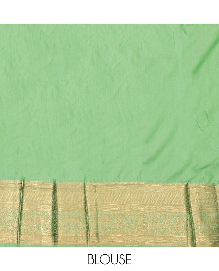 Royal Blue Budget Silk Saree, Embellished with Zari Buttas, Complemented by a Contrast Traditional Border, Grand Pallu, and a Contrast Blouse