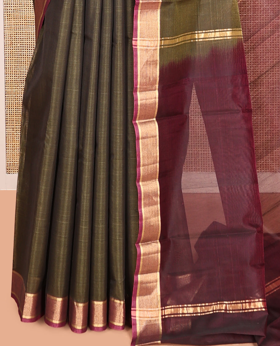 Green Plain Silk Cotton Saree