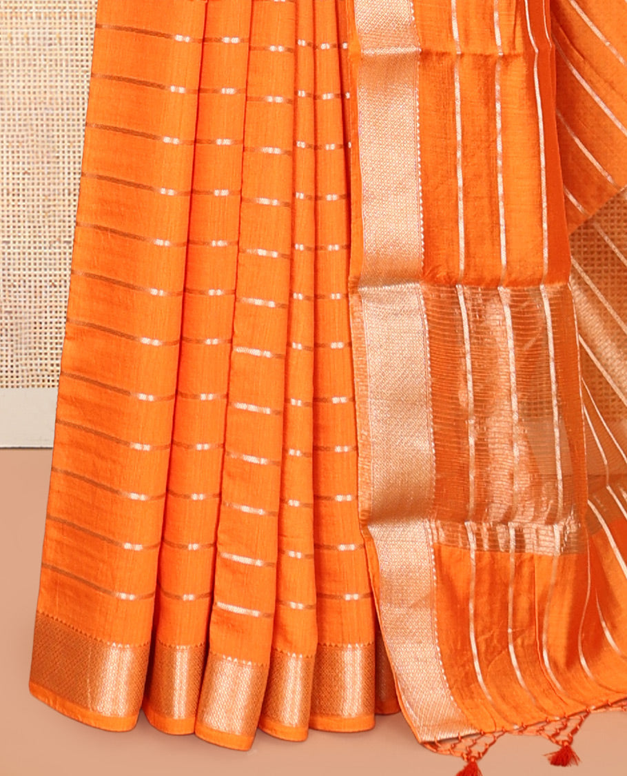 Orange Assam Silk Saree