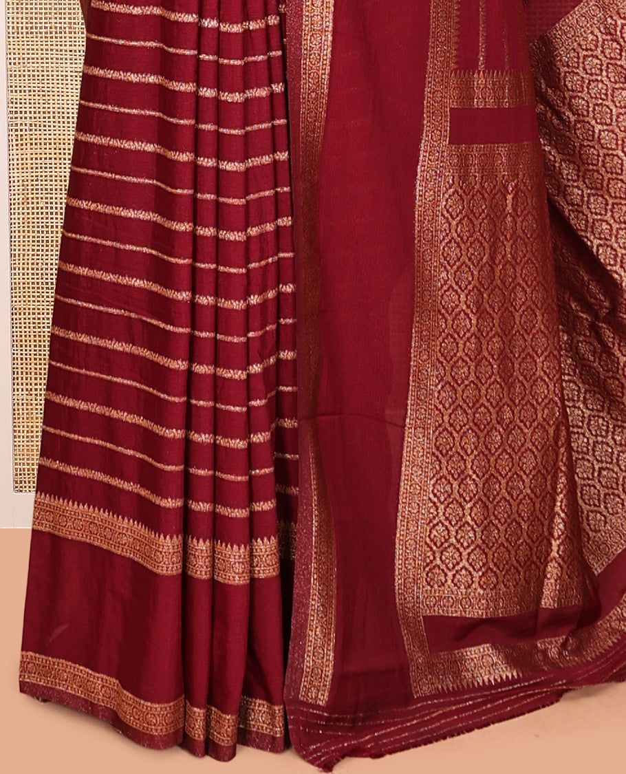 Maroon Fancy Crepe Saree