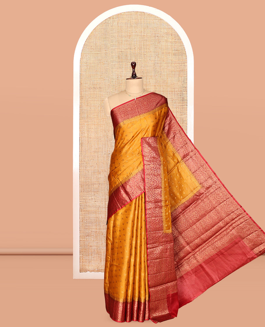 Yellow Fancy Tussar Saree
