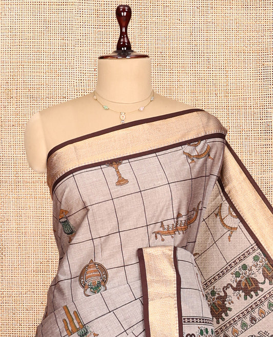 Grey Chirala Cotton Saree
