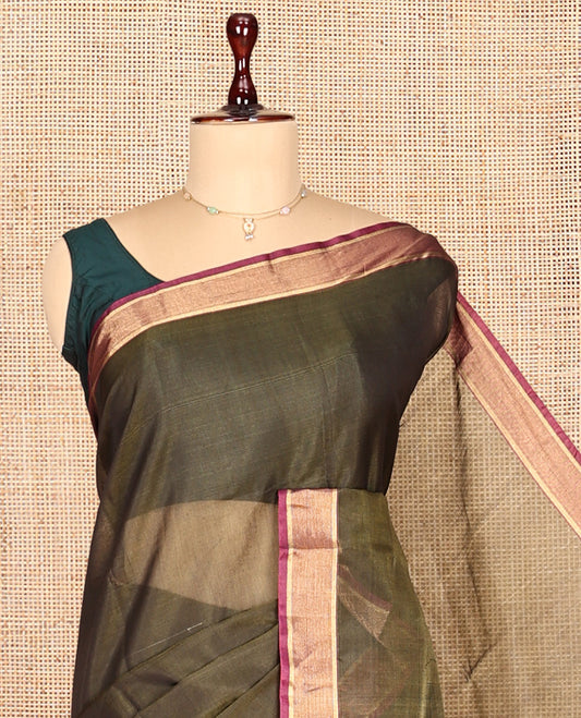 Green Plain Silk Cotton Saree