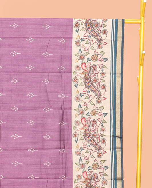 Brown Mul Mul Cotton Saree, Decked Up with Floral-Ogee Print, a Floral Border, Floral-Printed Pallu, and a Matching Blouse