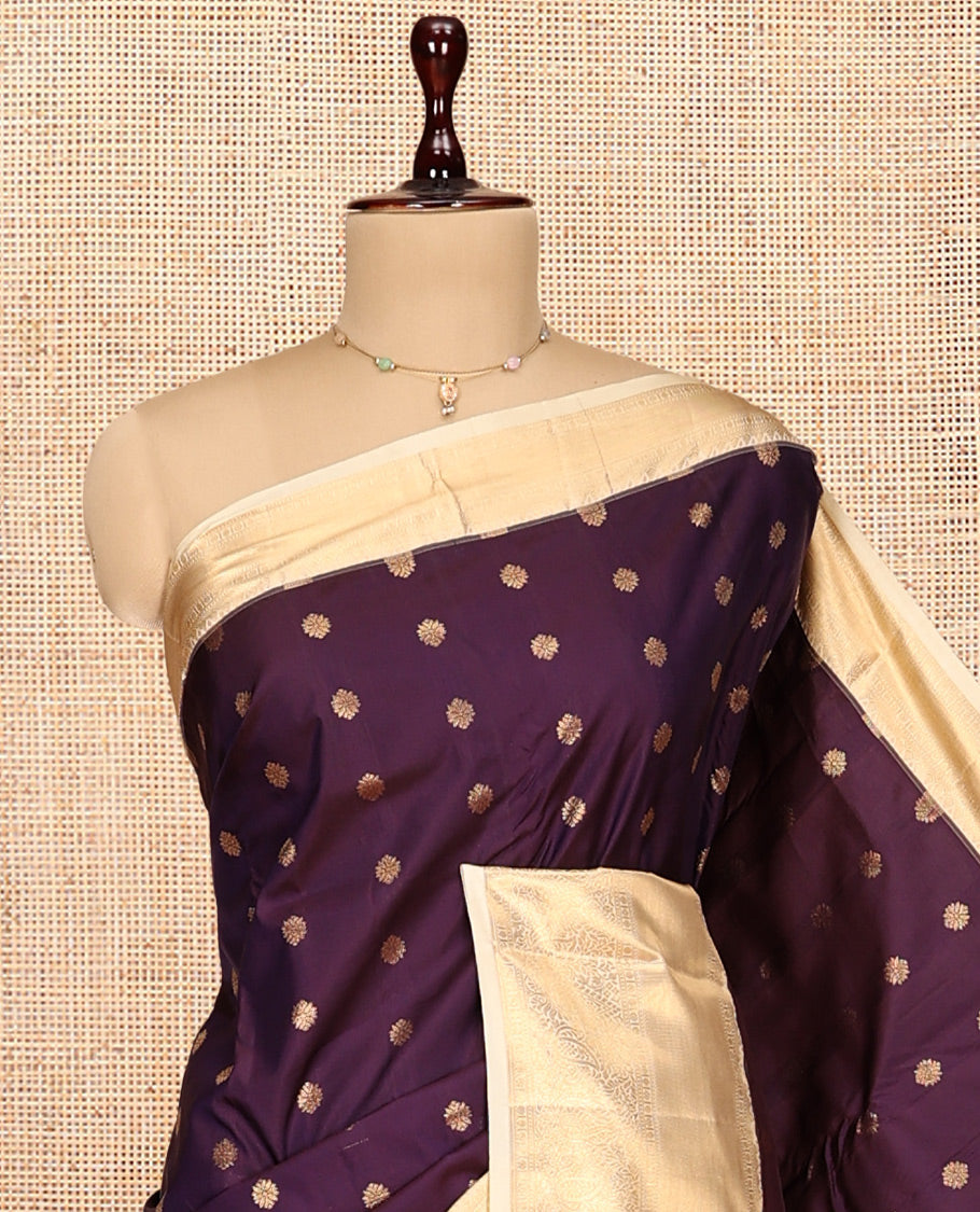 Purple Zari Buttas Gift Saree