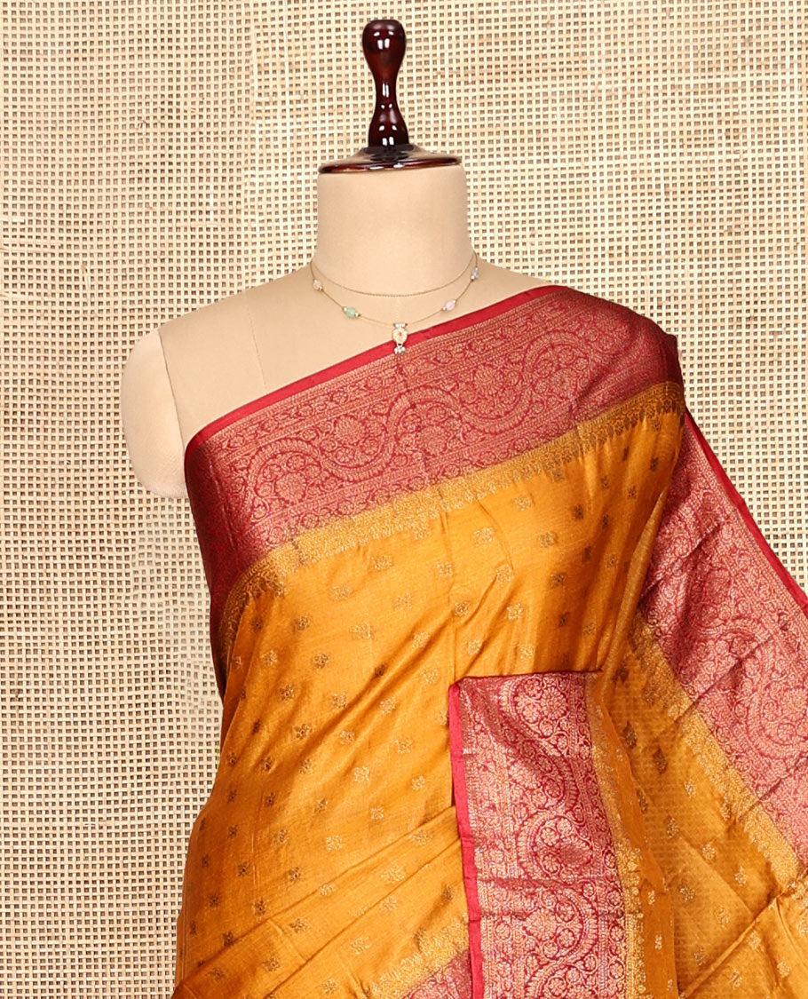 Yellow Fancy Tussar Saree