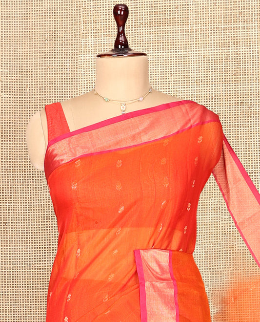 Orange Intricate Design Silk Cotton Saree