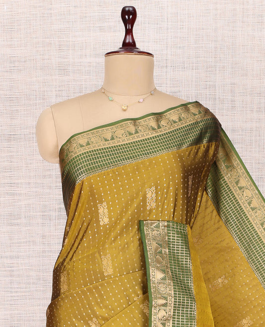 Green Paisley Design Budget Silk Saree