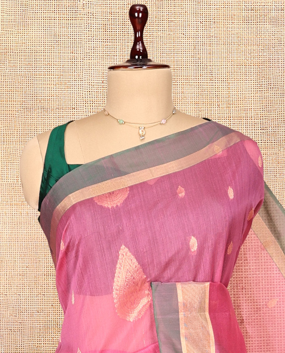 Pink Silk Cotton Saree
