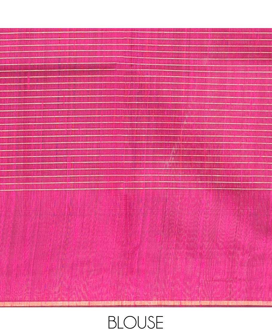 Blue Dupion Saree