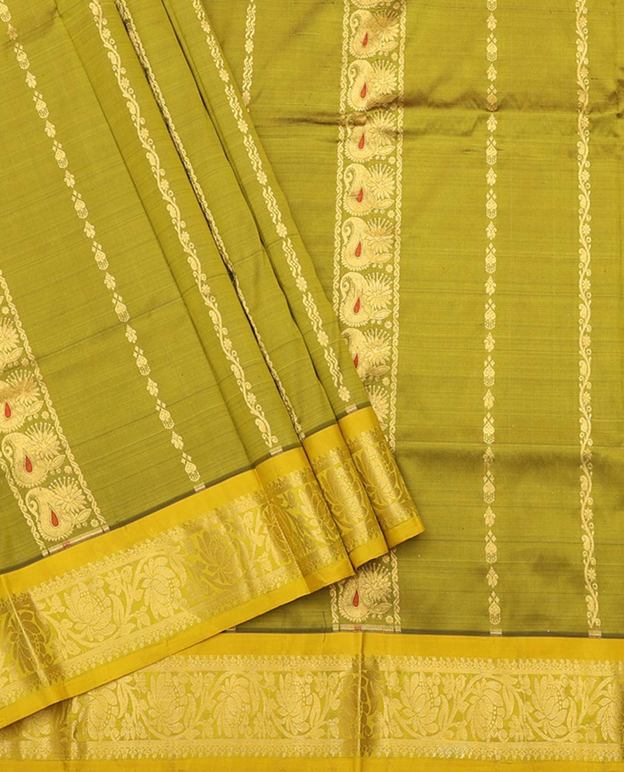 Green Pure-Silk Half-Saree