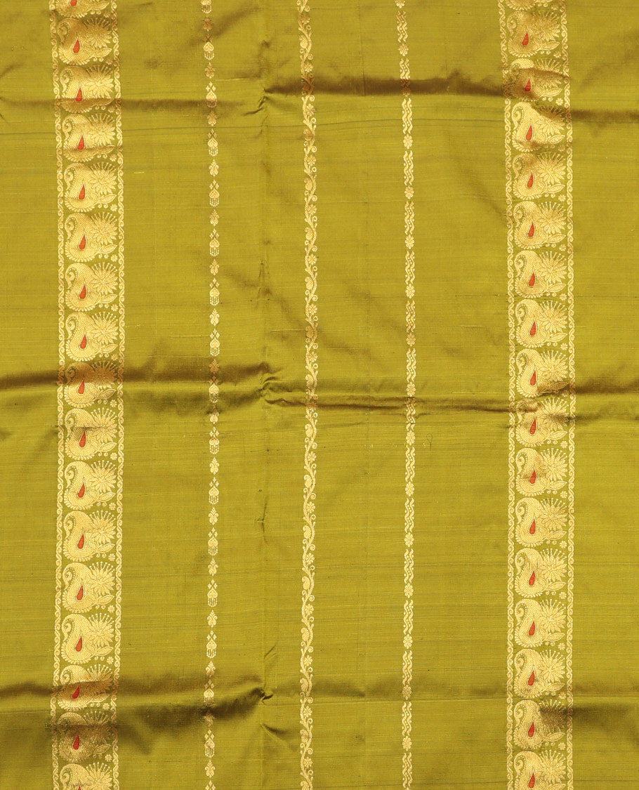 Green Pure-Silk Half-Saree
