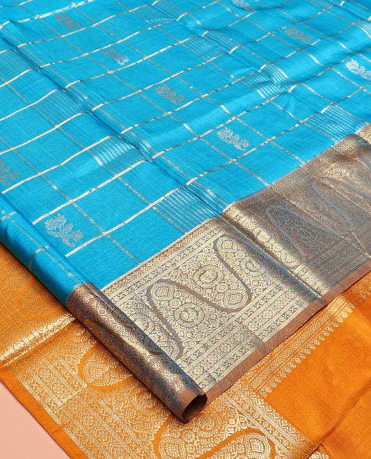 Blue Venkatagiri Silk Saree
