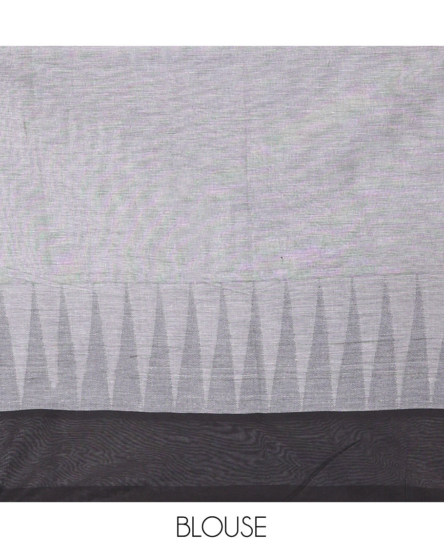 Grey Plain Cotton Saree