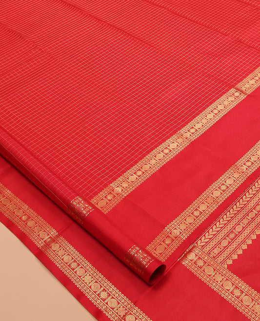 Red Kanchipuram Chettinad Saree