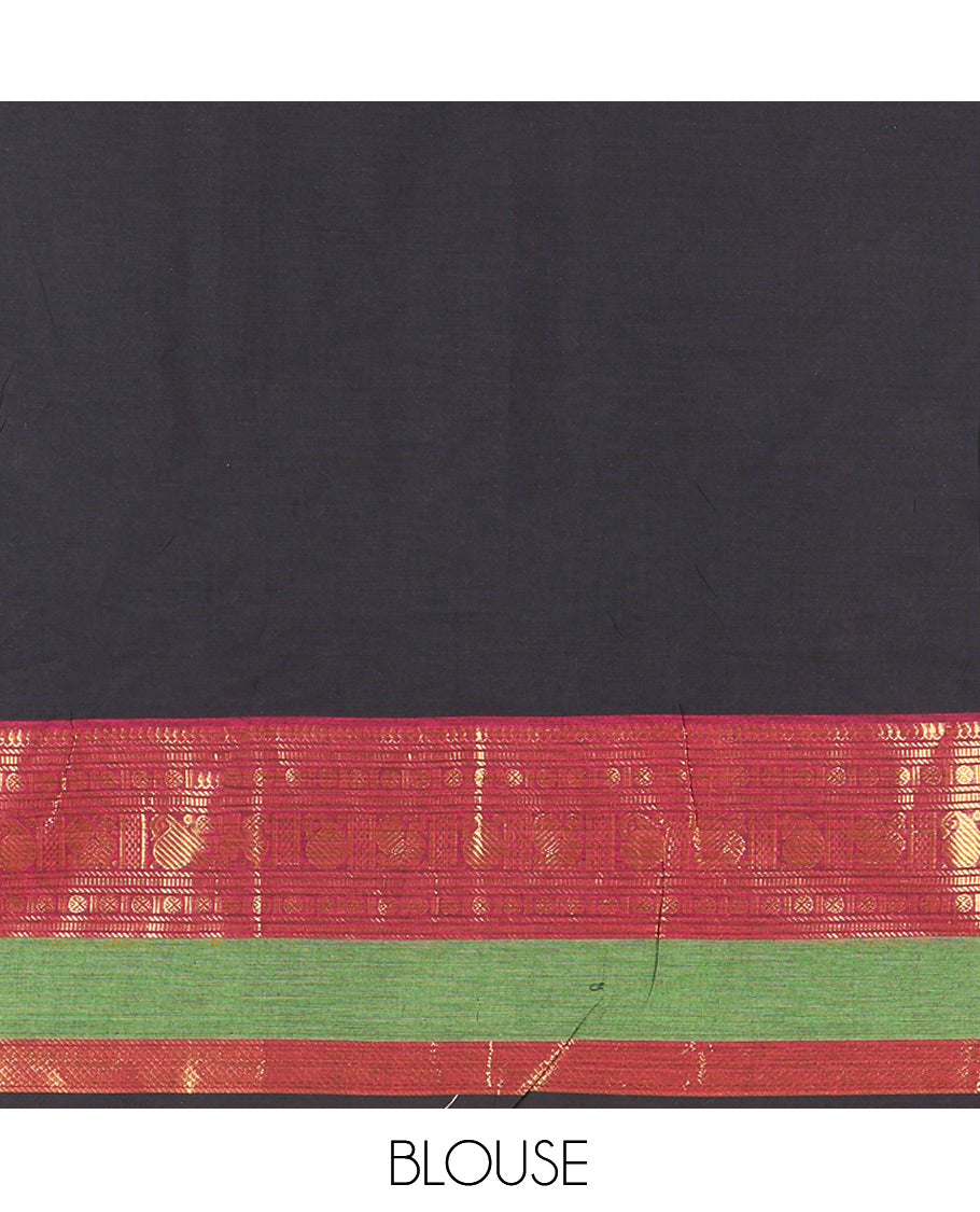 Black Chettinad Cotton Saree