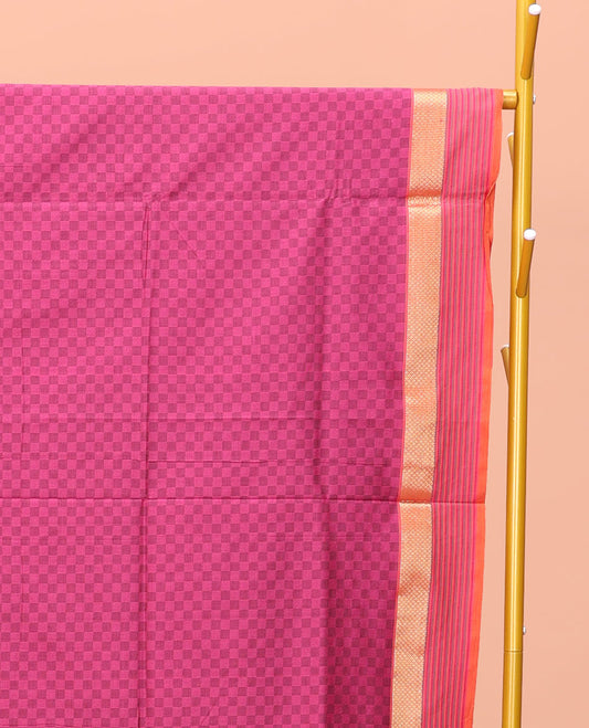 Pink Poly Cotton Saree