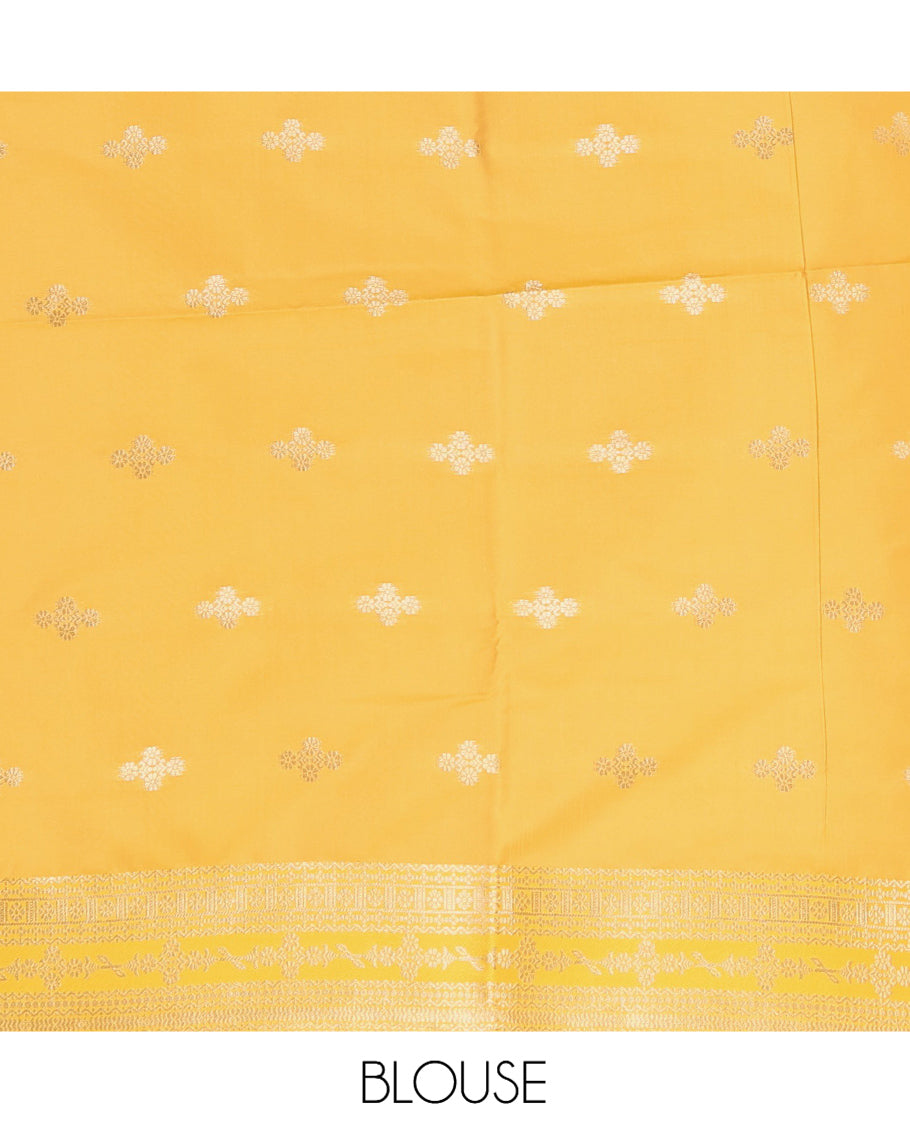 Pink Fancy Soft Silk Saree, Bedecked with Peacock Zari Buttas, Complemented by Contrast Zari Intricate Border, Grand Pallu, and a Contrast Blouse