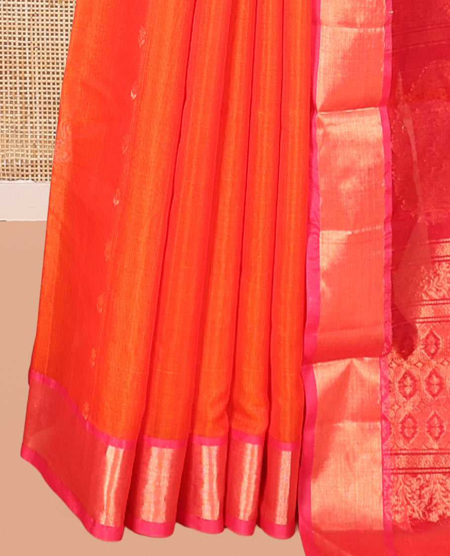 Orange Intricate Design Silk Cotton Saree