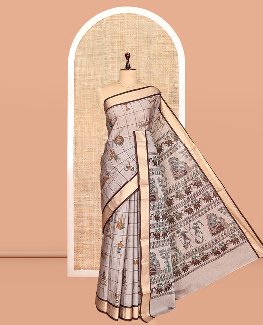 Grey Chirala Cotton Saree