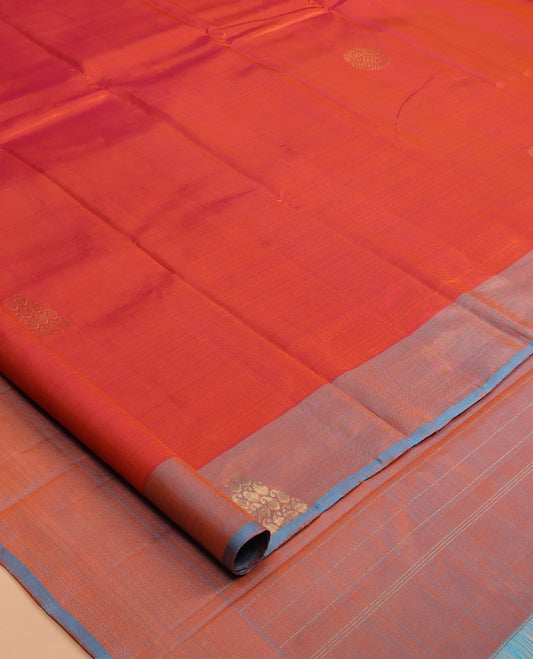 Orange Kanchipuram Silk Saree