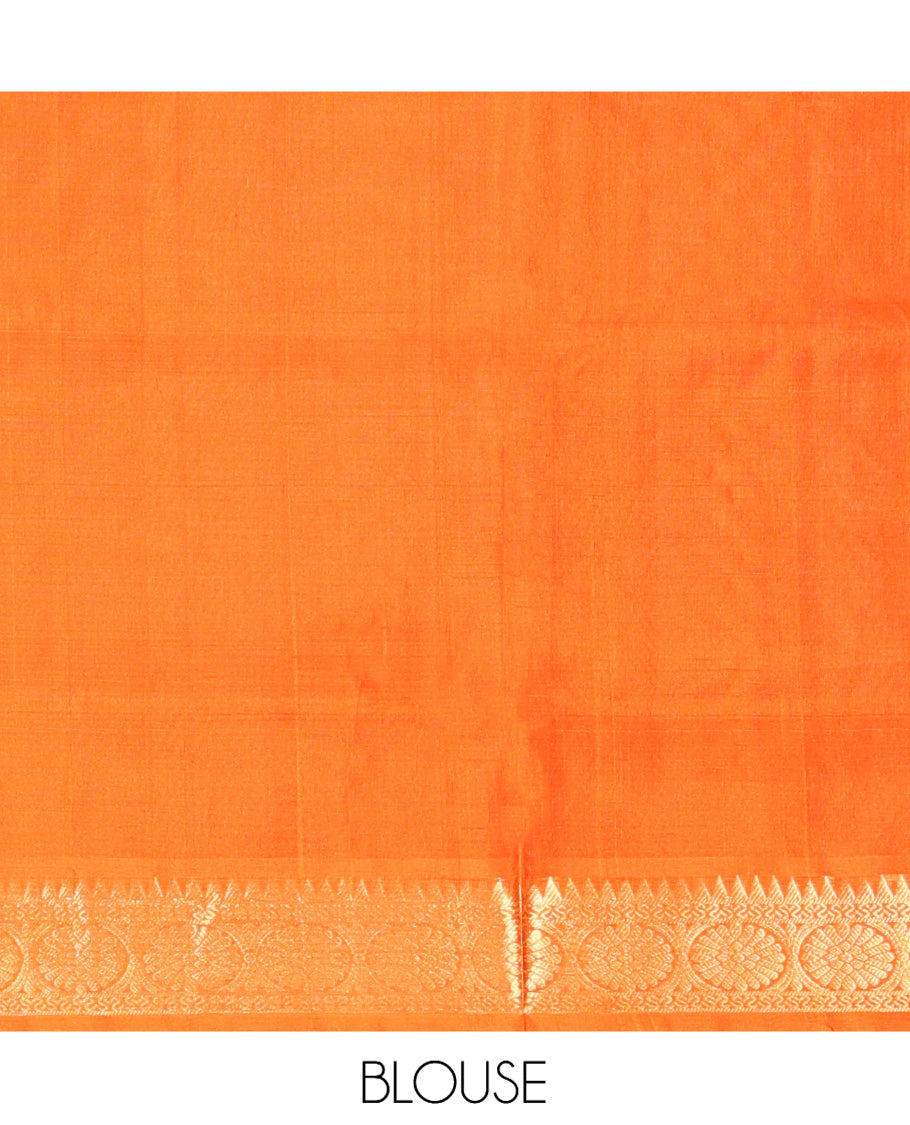 Orange Venkatagiri Silk Saree