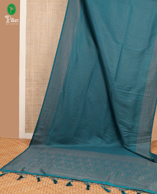 Peacock antique zari weaving softy silk saree with antique zari border & small zari butta blouse