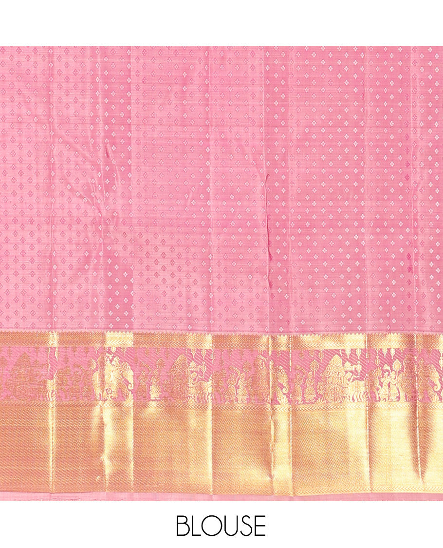 Pink Kanchipuram Wedding Silk Saree
