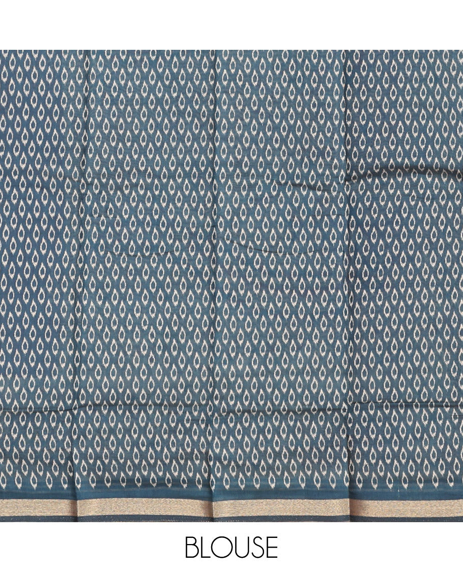 Brown Mul Mul Cotton Saree, Decked Up with Floral-Ogee Print, a Floral Border, Floral-Printed Pallu, and a Matching Blouse