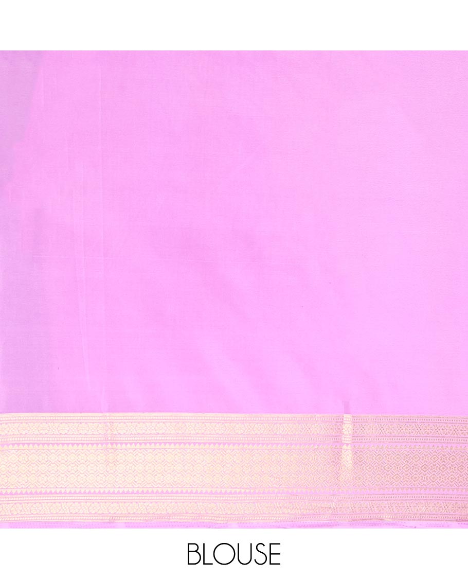 Dark Purple Checked Mysore Silk Saree, Contrast Zari Border, Grand Pallu, Contrast Blouse