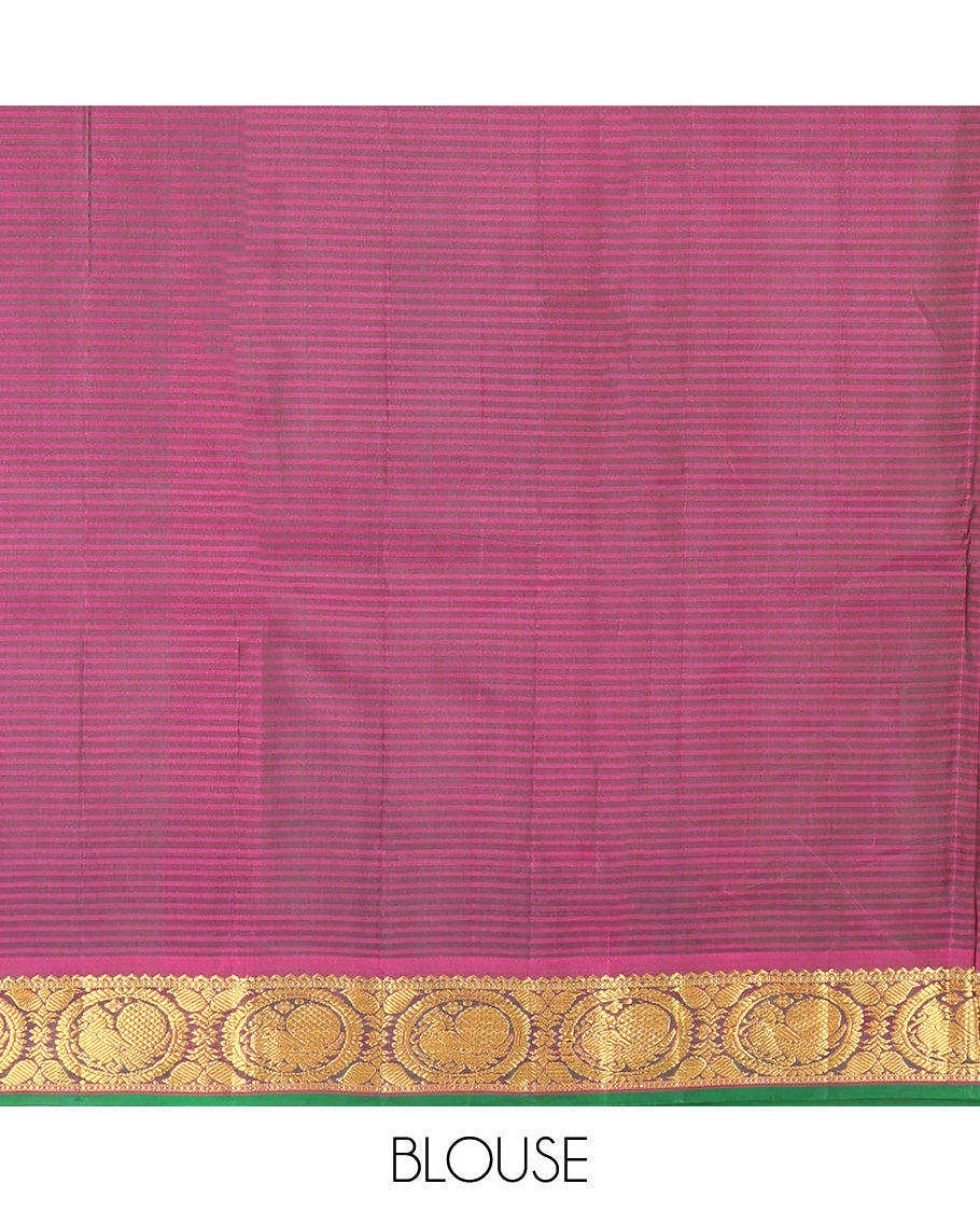 Green Vazhaipoo Striped Kanchipuram Silk Saree